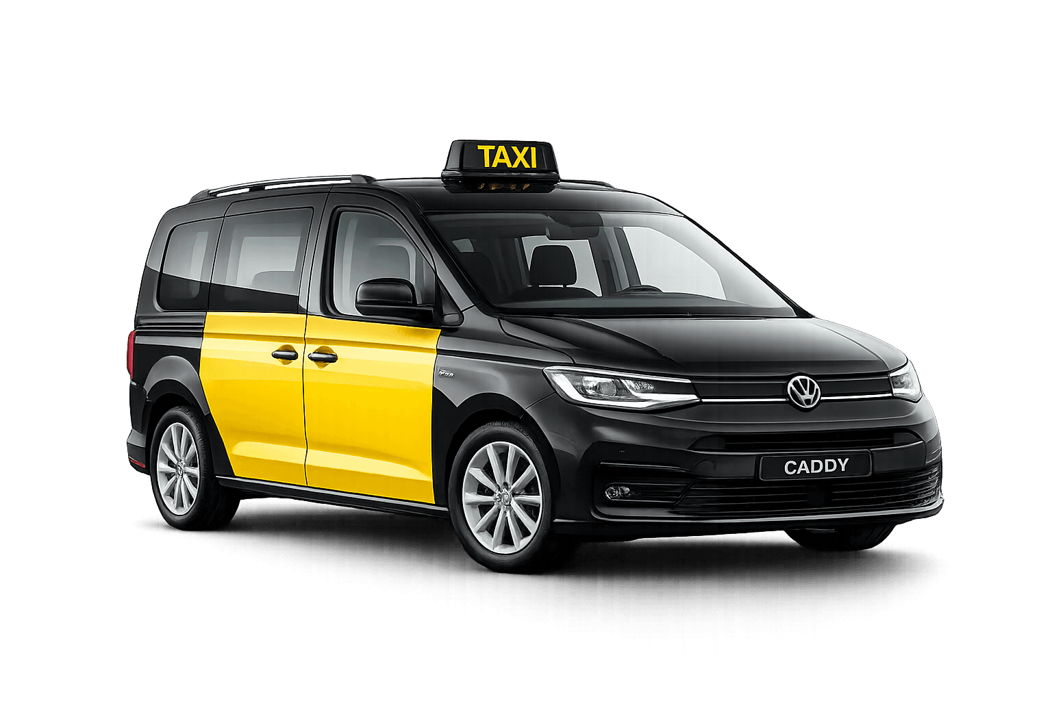 The minivan used for parties of five or six passengers.